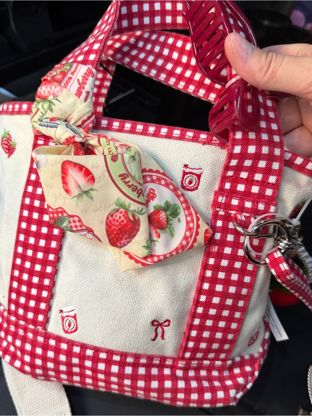 Madden Girl Red & Cream Strawberry Print Baby Bag